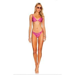 L*Space Pink Strappy Waist Design Bikini Bottoms Xl
